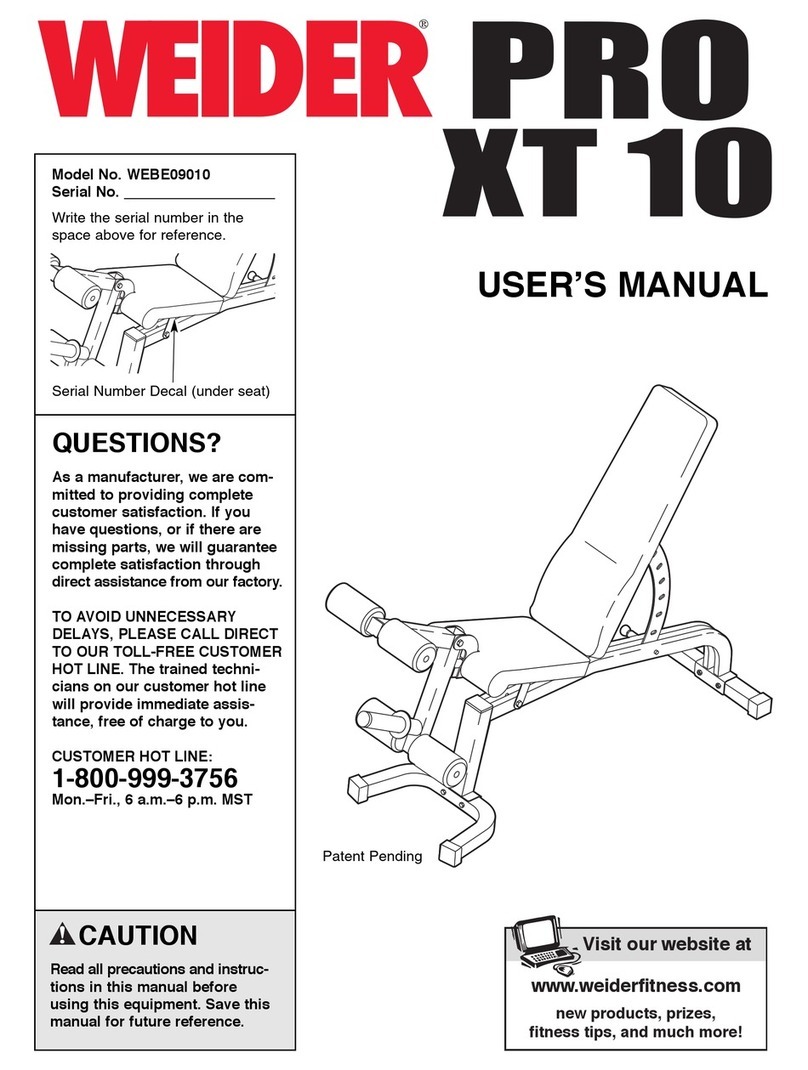 Weider Pro XT 10 User manual