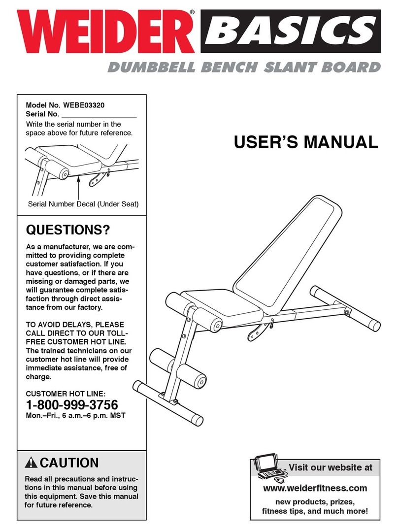 Weider WEBE0332.0 User manual