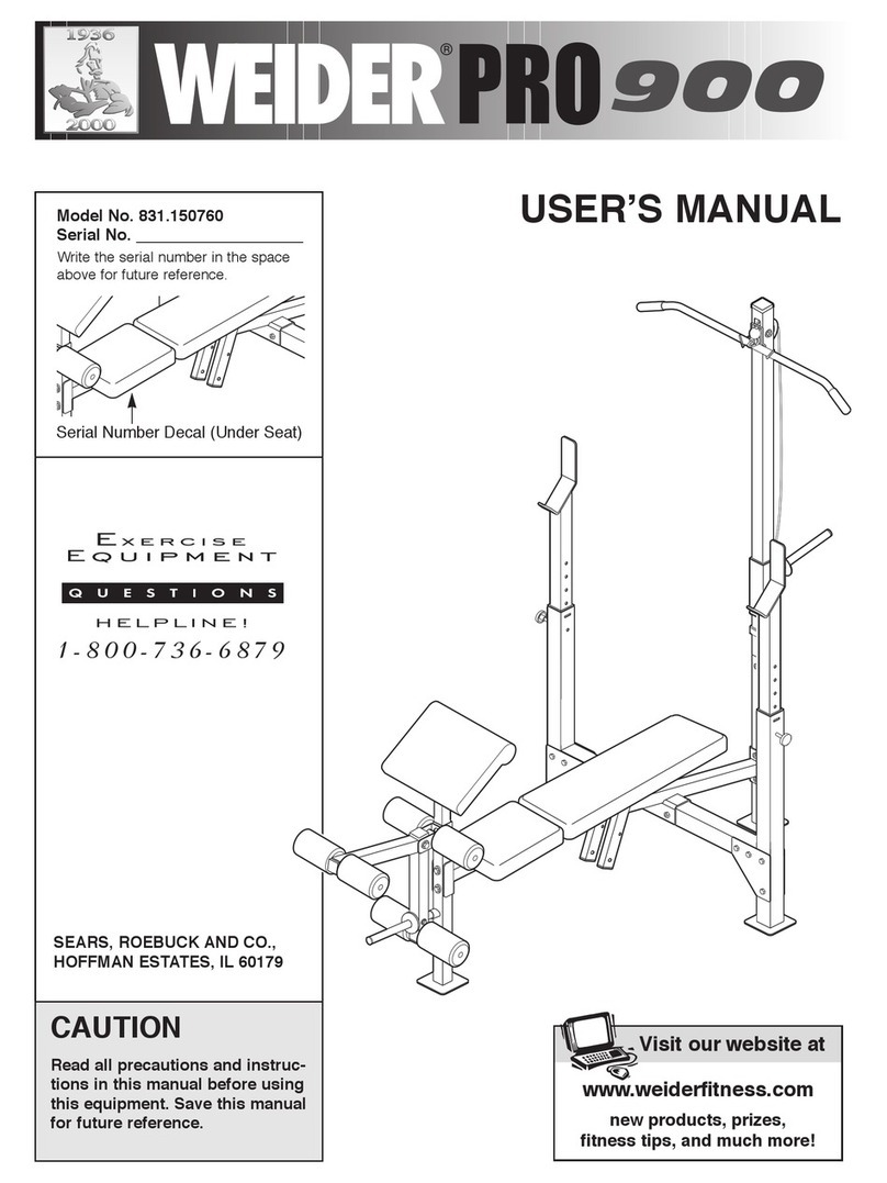 Weider PRO 900 User manual