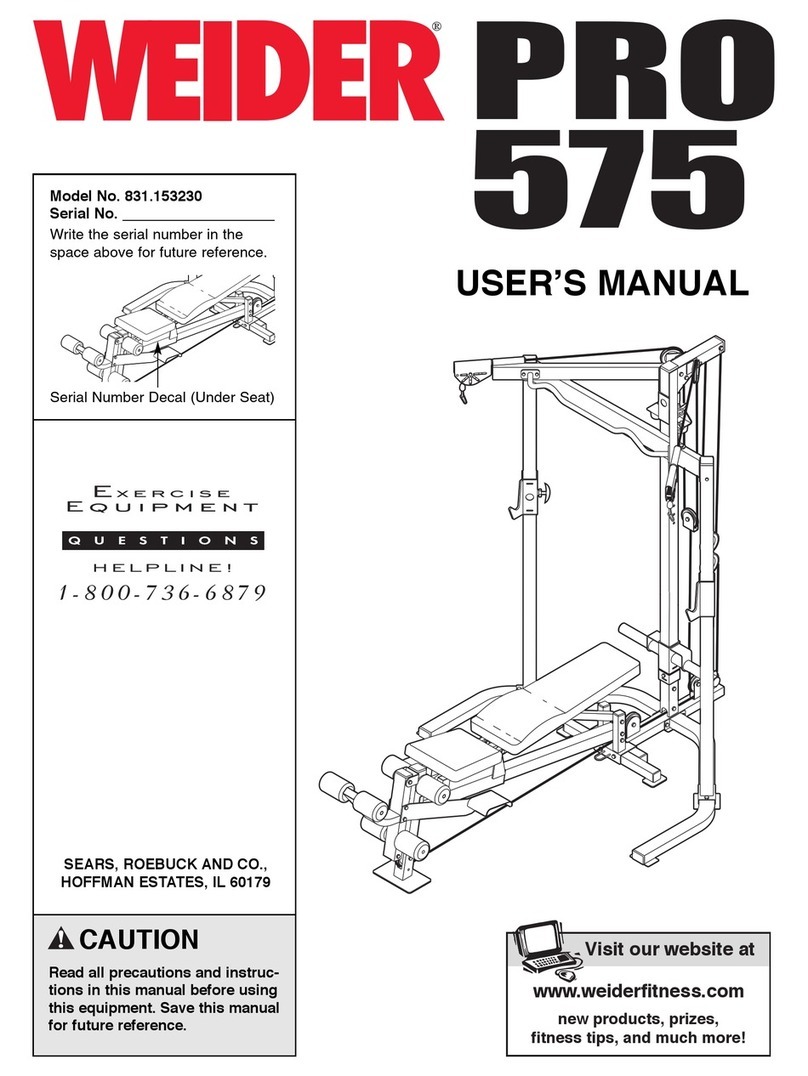 Weider PRO 575 user manual