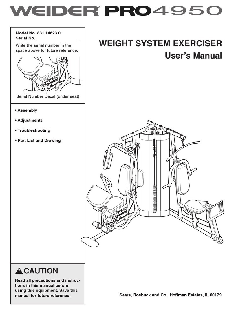 Weider Pro 4950 831.14623.0 user manual