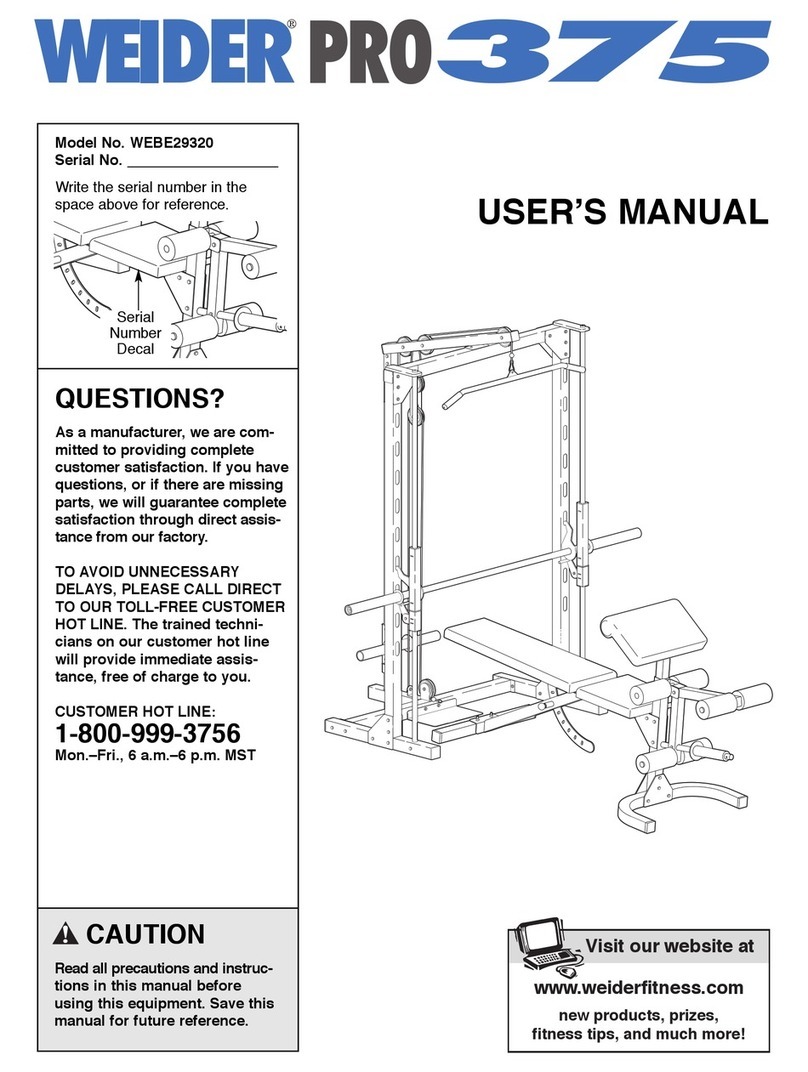 Weider PRO 375 User manual