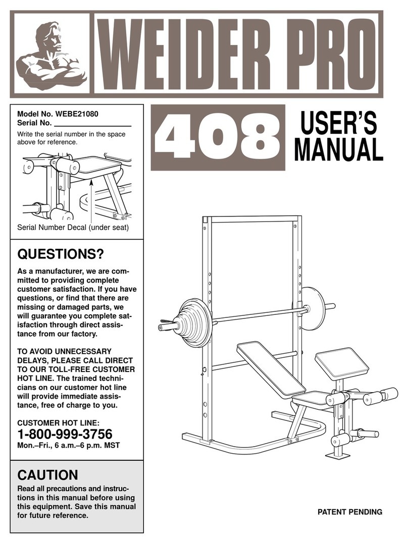Weider PRO 408 user manual
