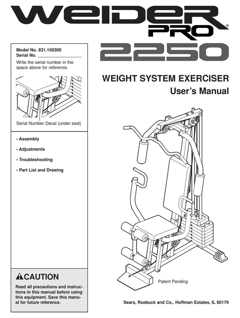 Weider Pro 2250 User manual