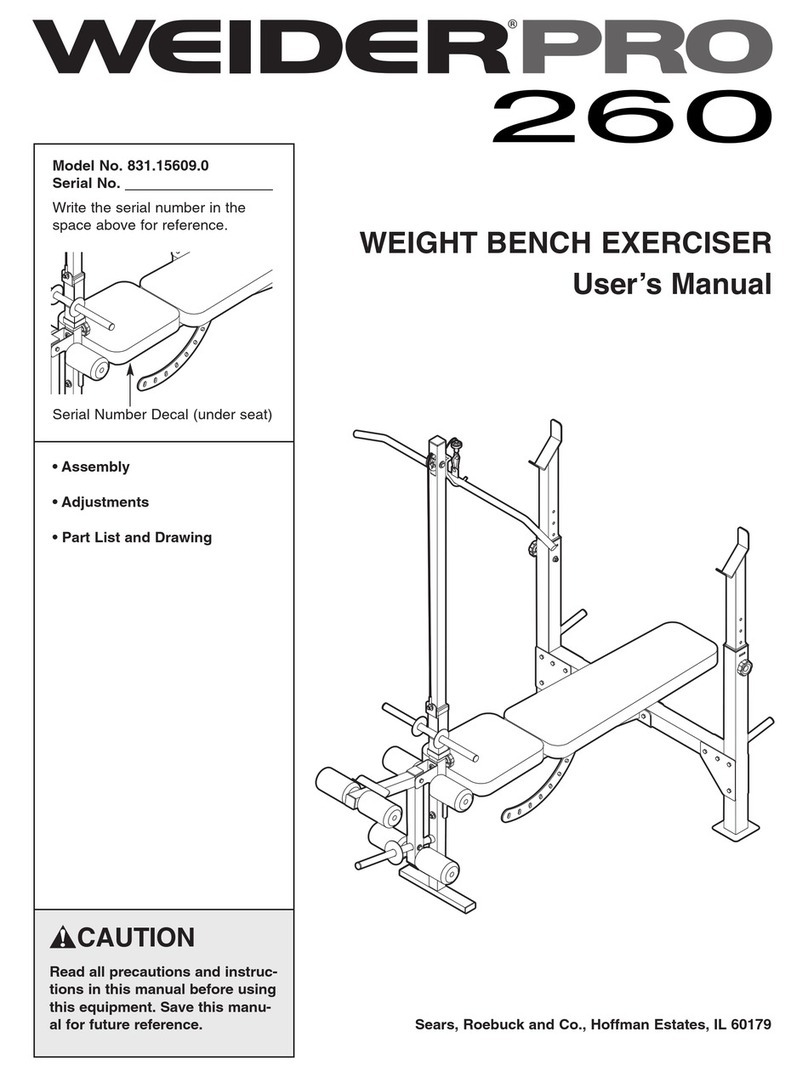 Weider PRO 260 User manual