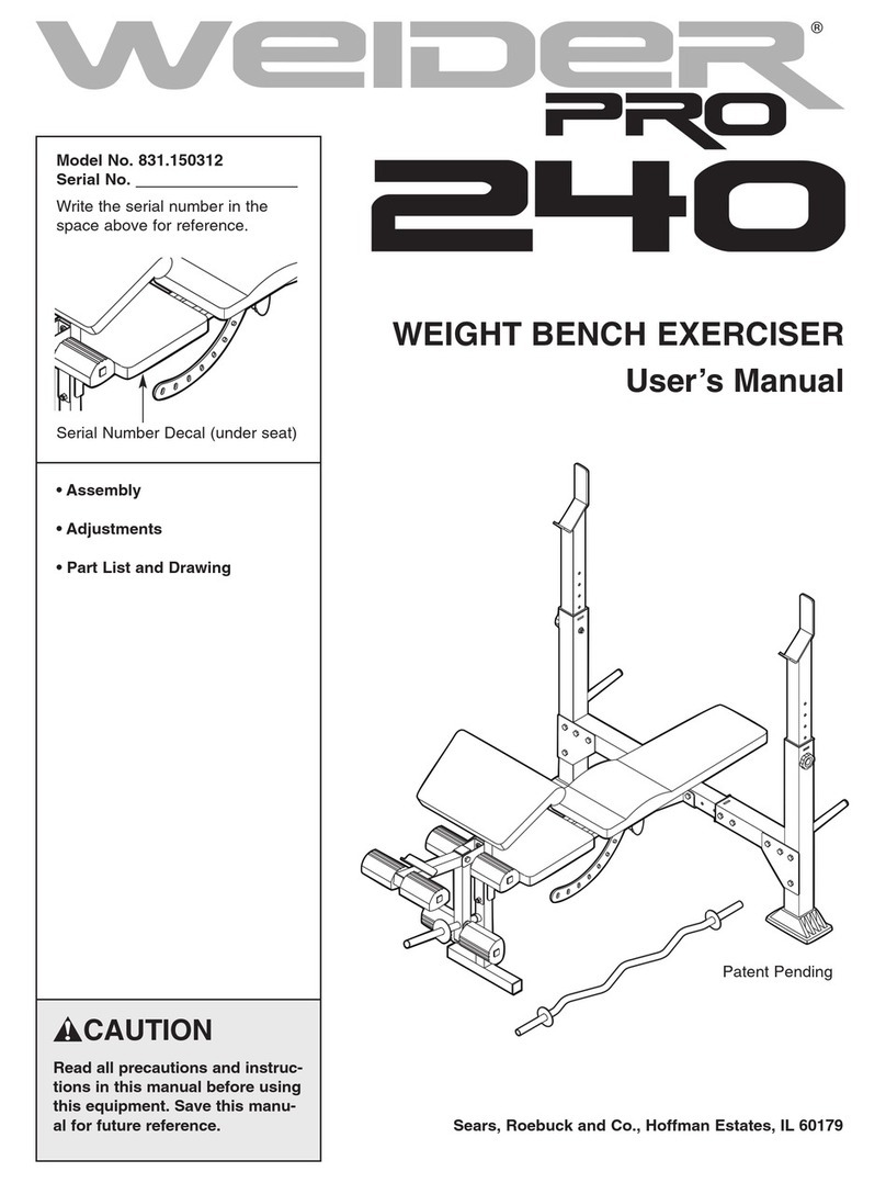 Weider Pro 240 831.150312 User manual