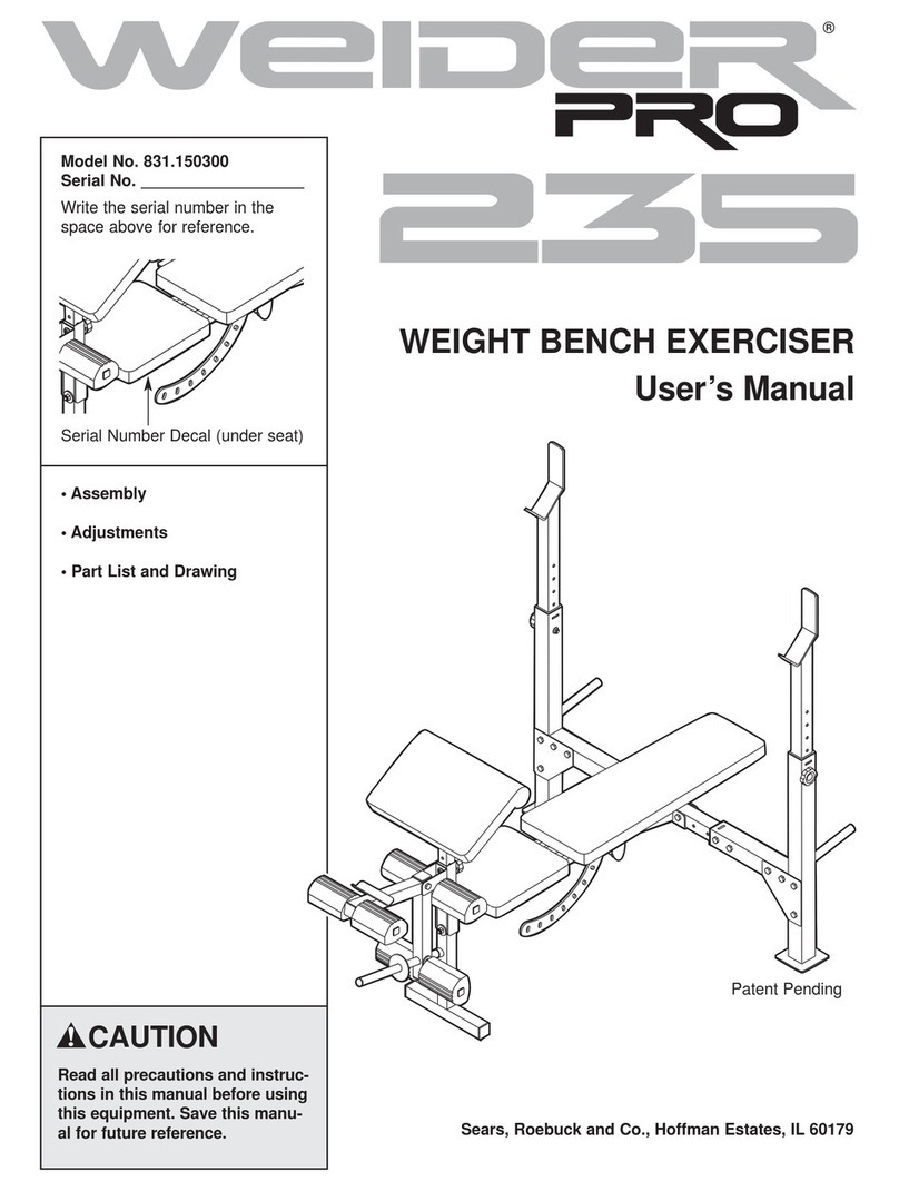 Weider Pro 235 831.150300 User manual