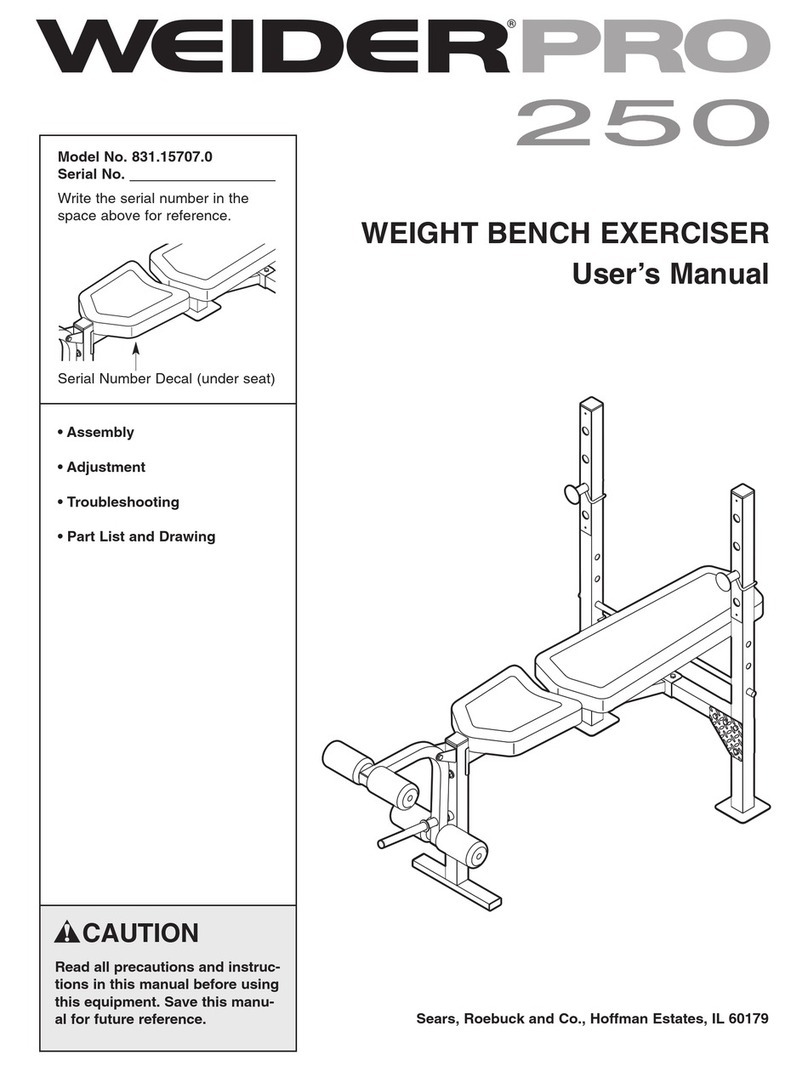 Weider PRO 250 831.15707.0 User manual