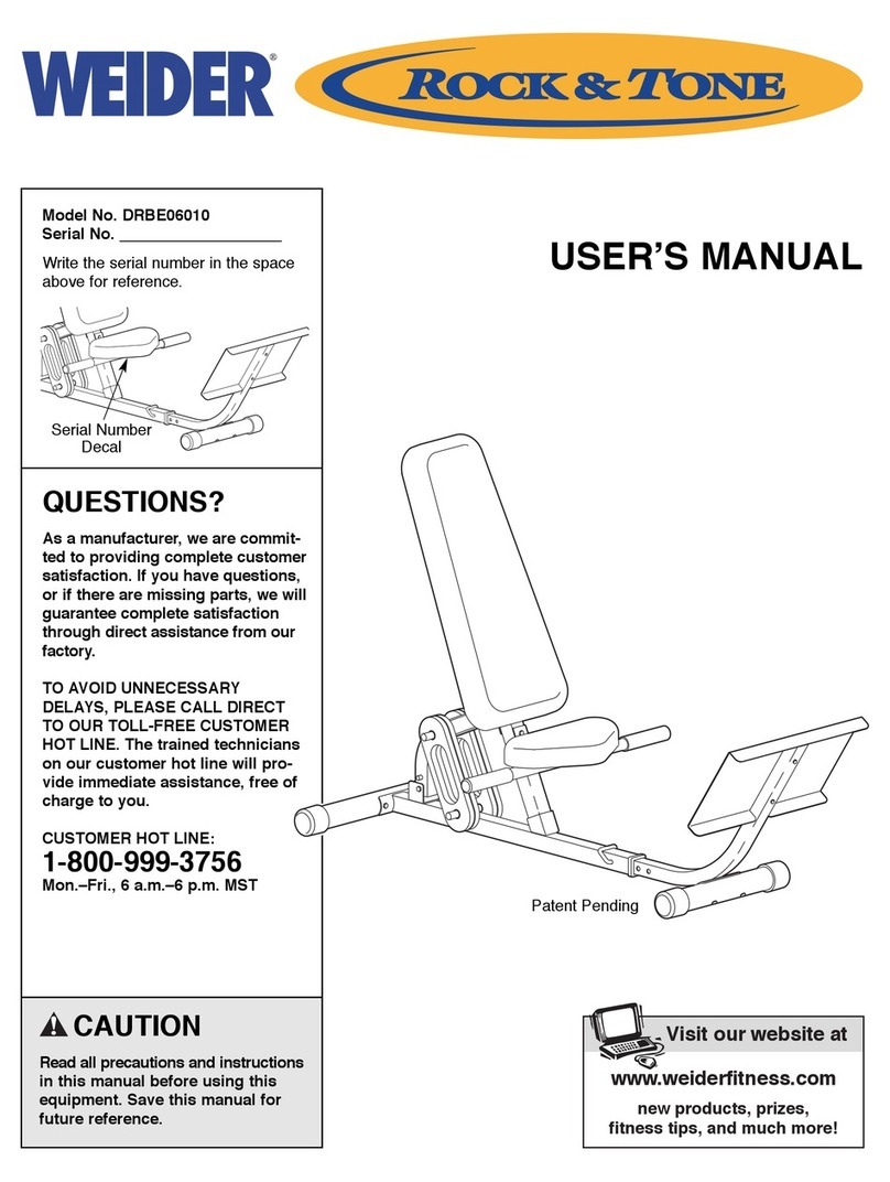 Weider DRBE06010 user manual