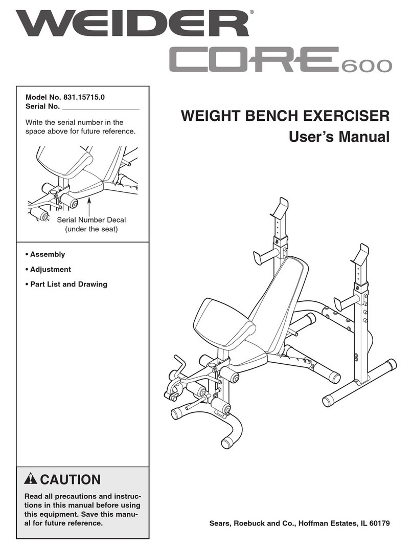 Weider CORe 600 831.15715.0 user manual