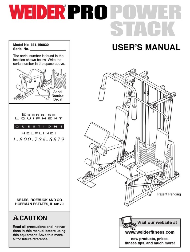 Weider 831.159830 User manual