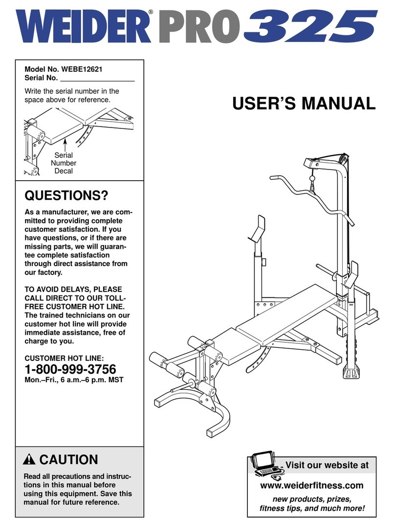 Weider WEBE12621 User manual
