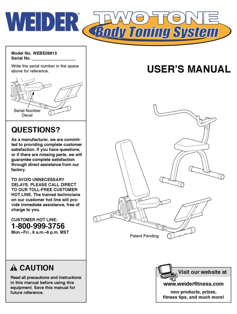Weider WEBE09913 user manual