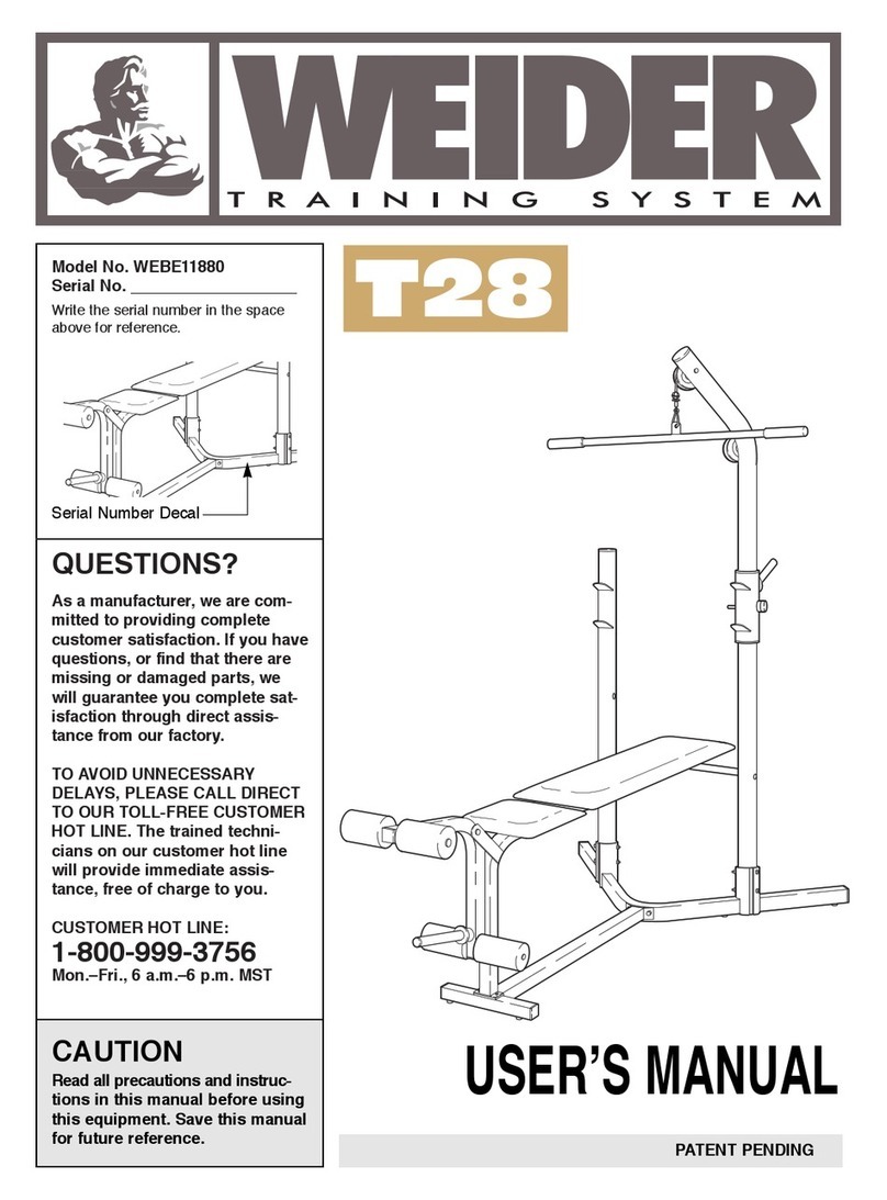 Weider WEBE11880 User manual