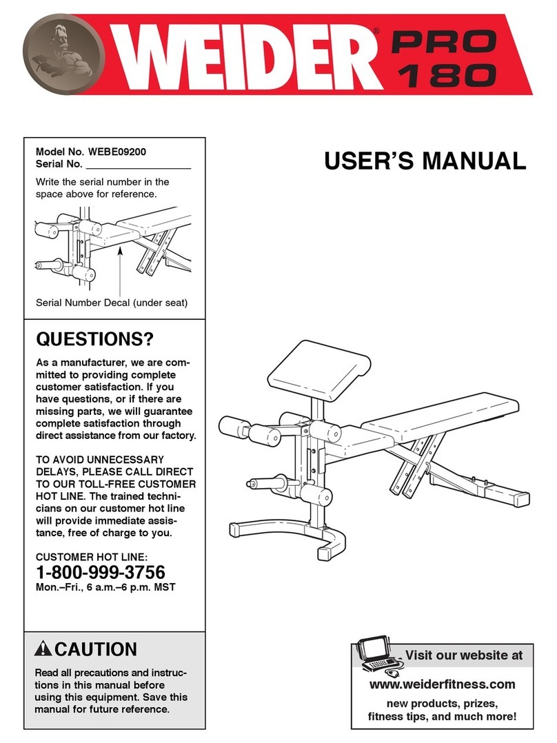 Weider Pro 180 user manual