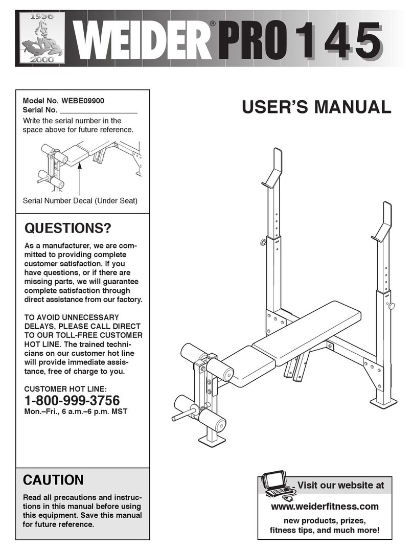 Weider Pro 145 User manual