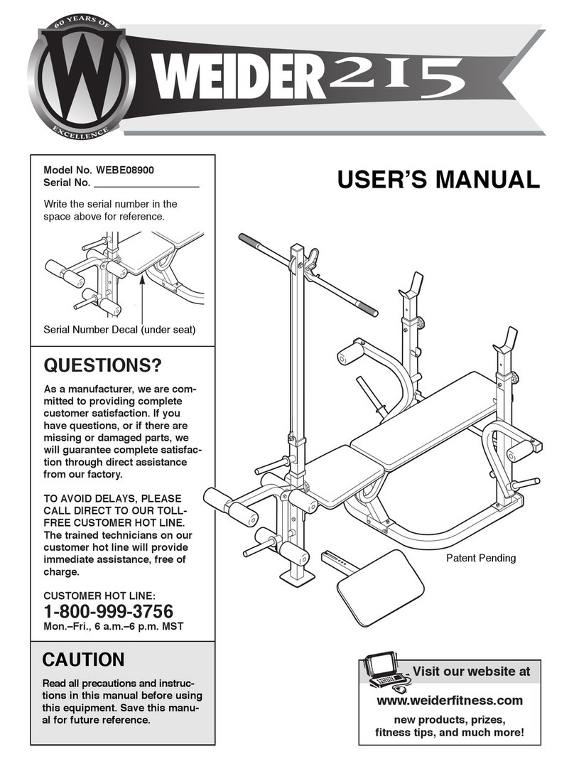 Weider WEBE08900 User manual