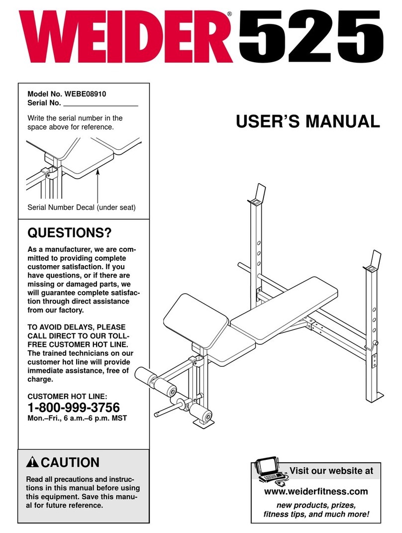 Weider WEBE08910 user manual