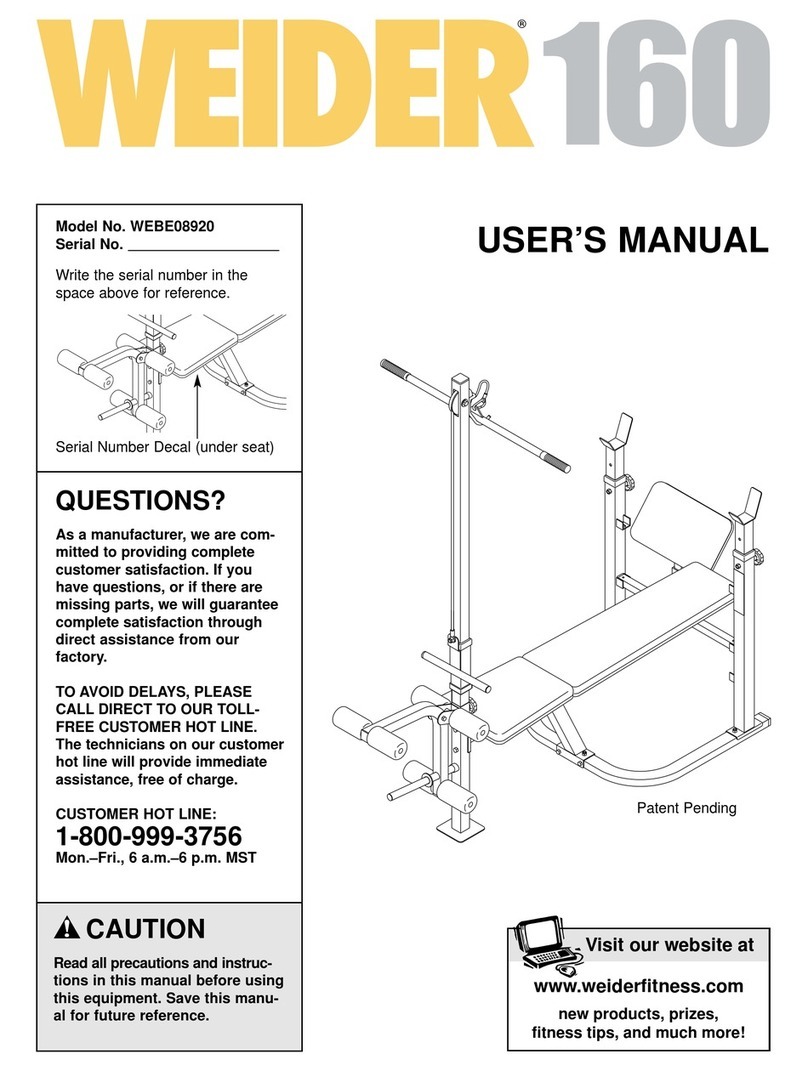 Weider WEBE08920 User manual