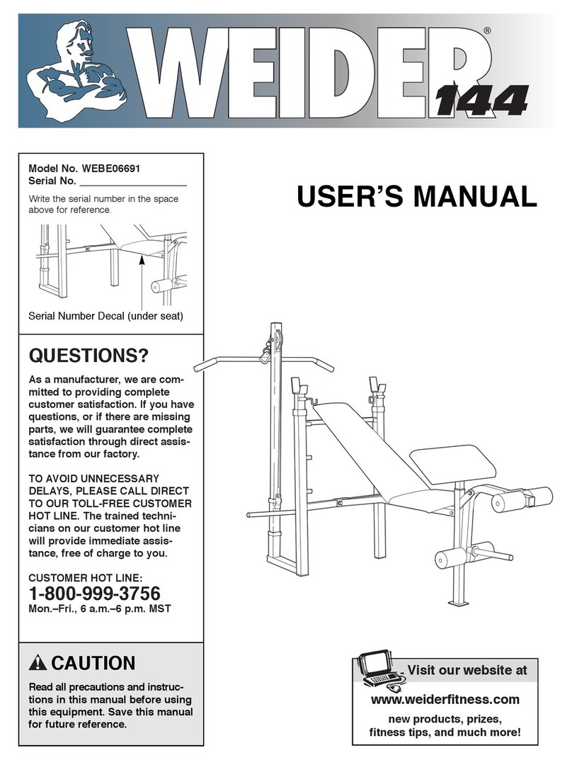 Weider WEBE06691 User manual