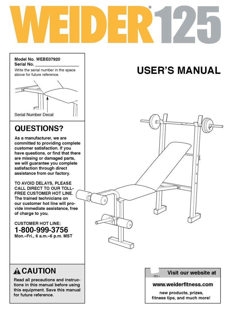 Weider WEBE07920 User manual Weider WEBE07920 User manual