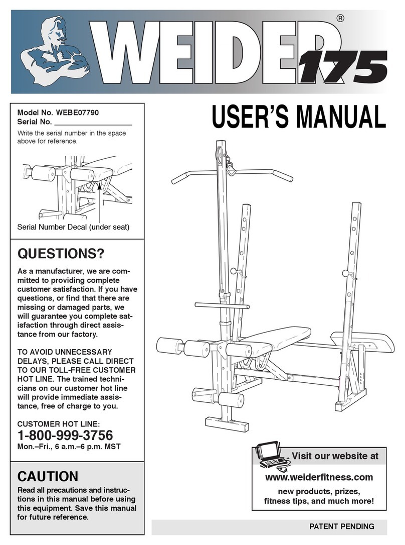 Weider WEBE07790 User manual