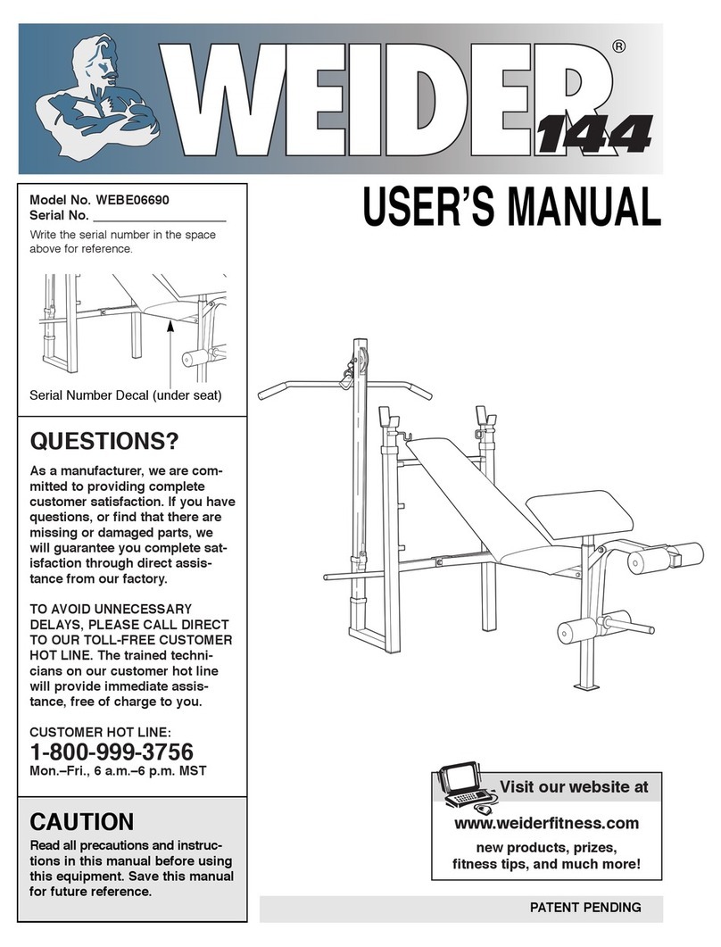 Weider WEBE06690 User manual