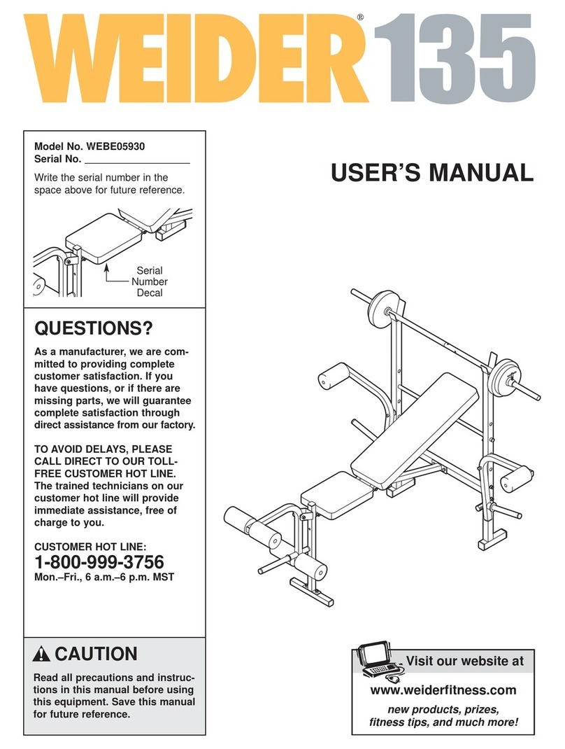 Weider WEBE05930 User manual