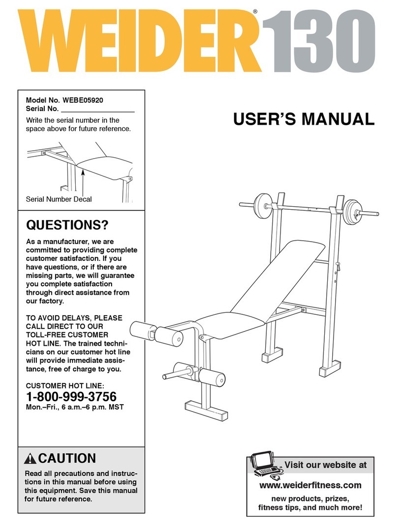 Weider WEBE05920 User manual