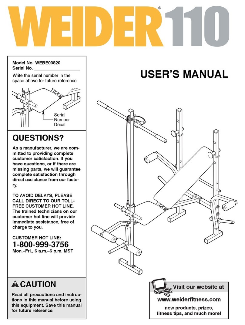 Weider WEBE03820 User manual