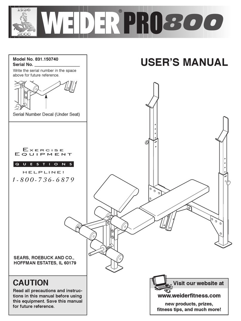 Weider PRO 800 user manual