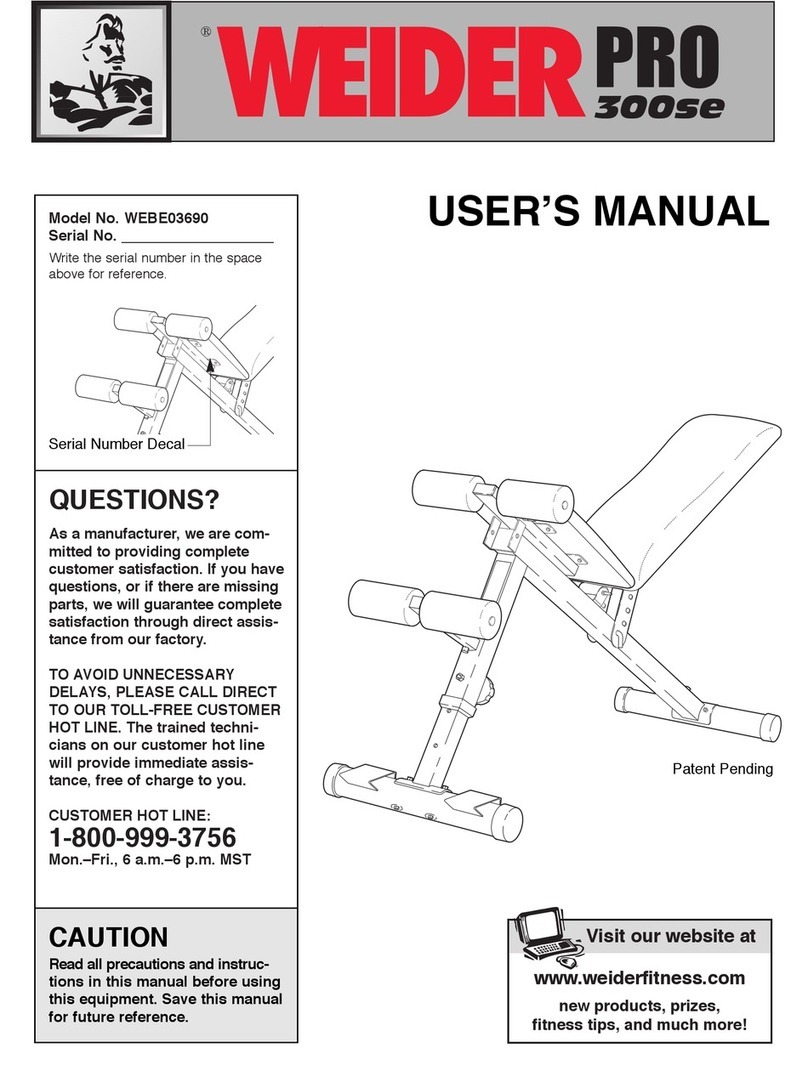 Weider Pro 300se User manual