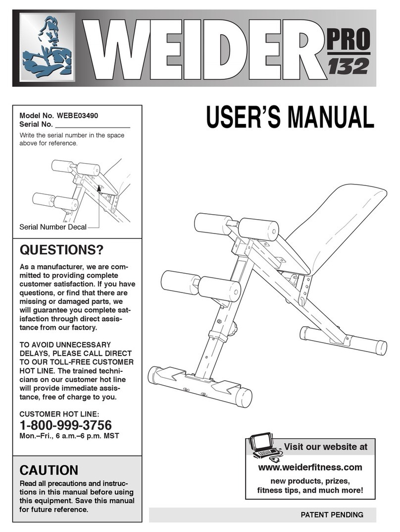 Weider Pro 132 user manual
