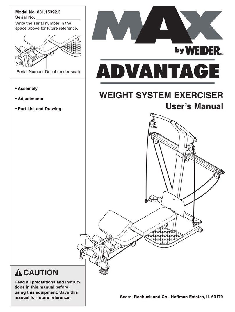 Weider 831.15392.3 User manual Weider 831.15392.3 User manual