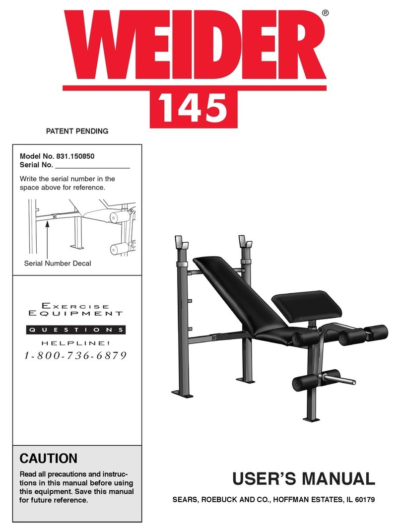 Weider 831.150850 User manual