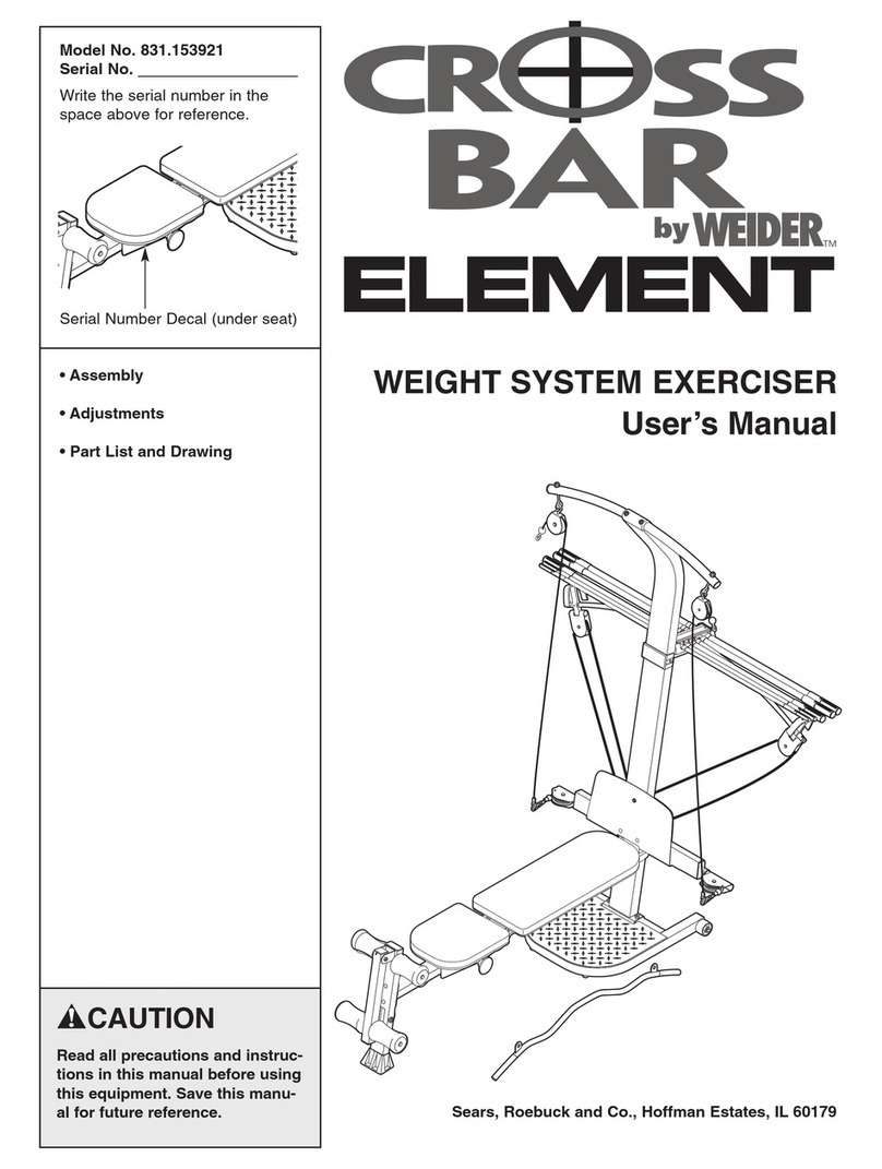 Weider 831.153921 user manual