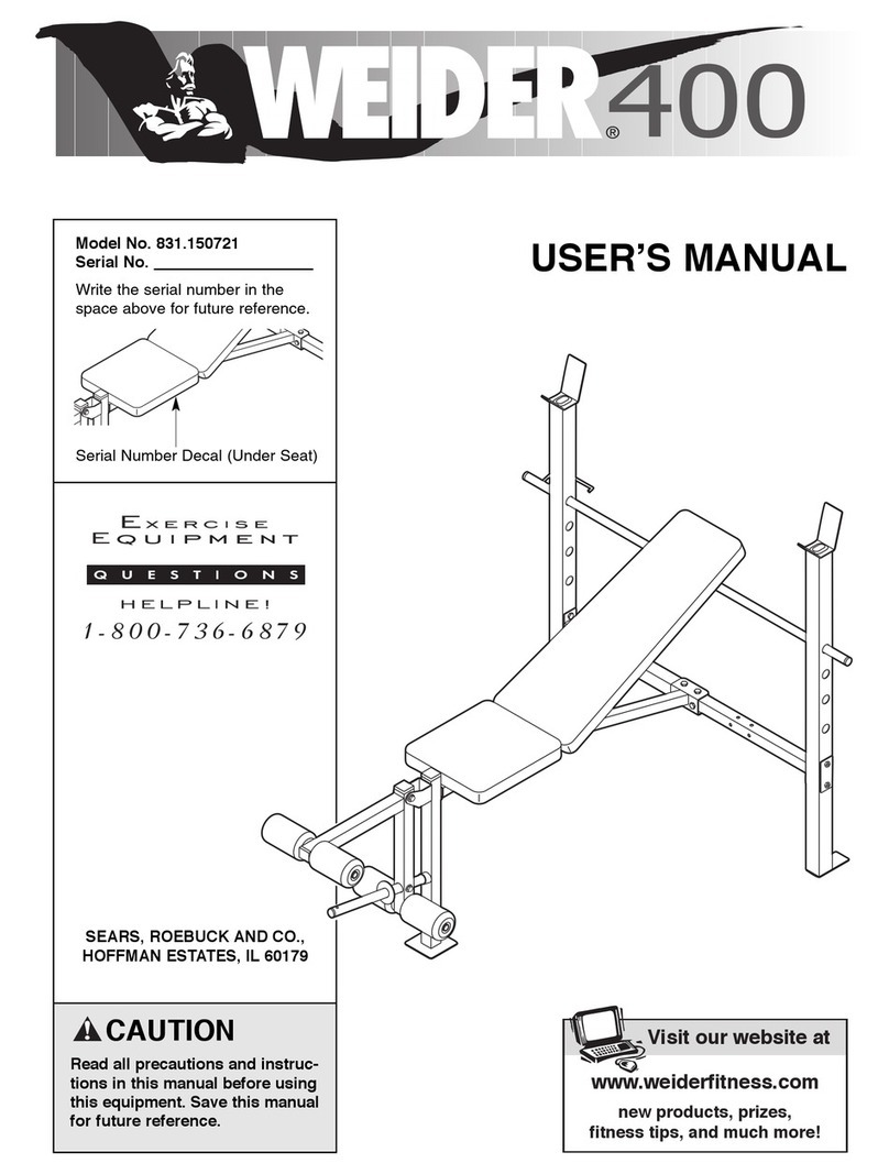 Weider 831.150721 User manual