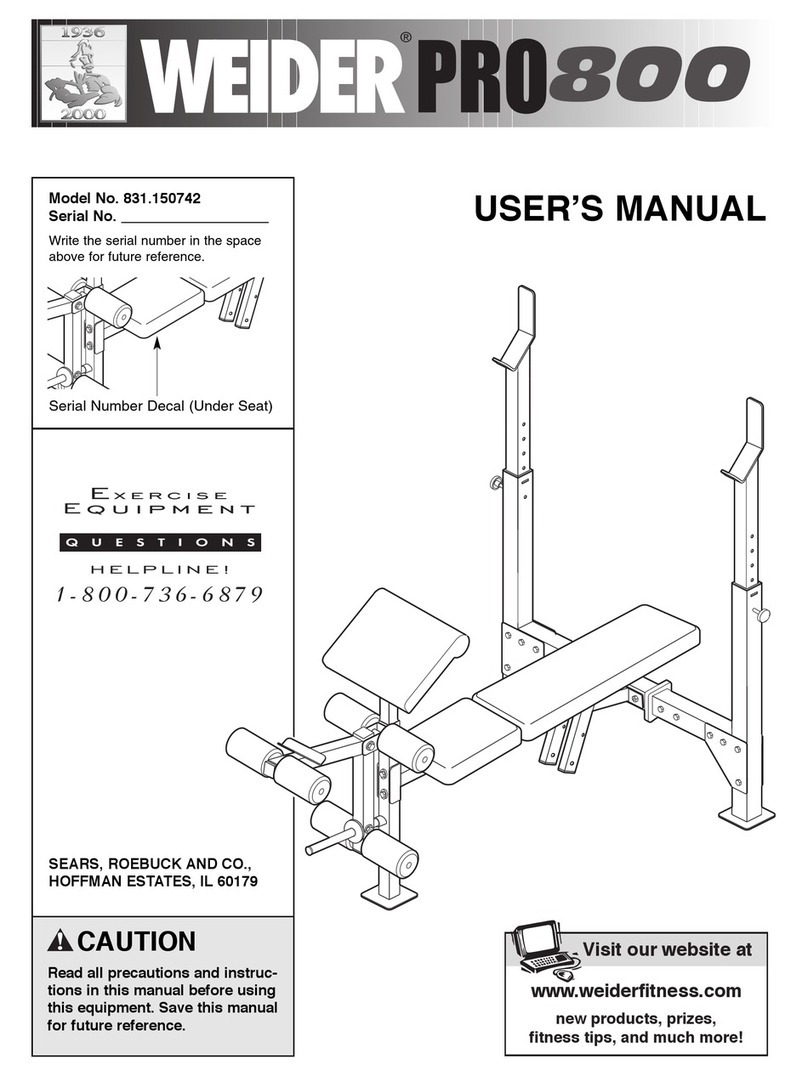 Weider PRO 800 user manual