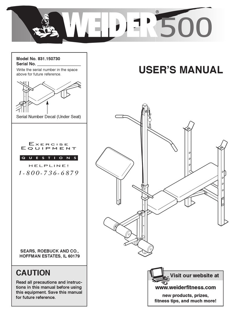 Weider 831.150730 User manual
