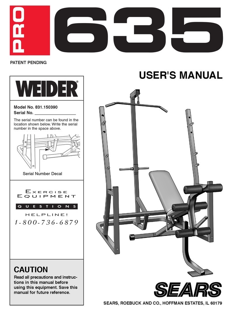 Weider PRO 635 User manual