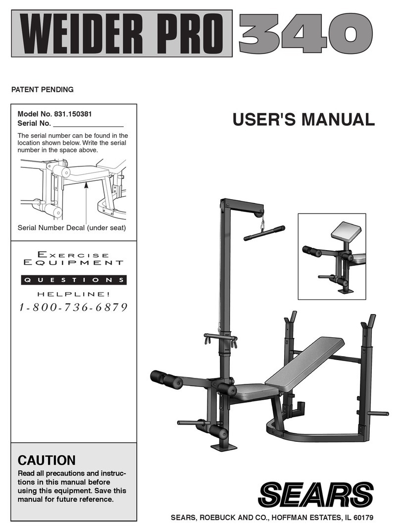Weider 831.150381 User manual Weider 831.150381 User manual