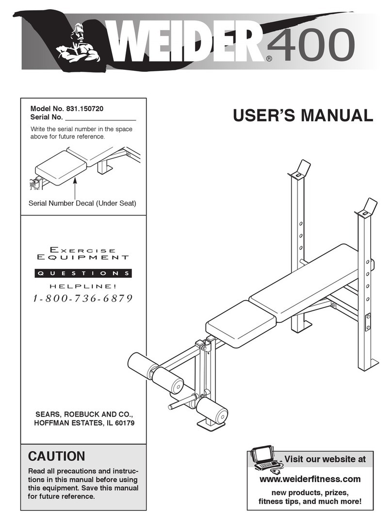 Weider 831.150720 User manual Weider 831.150720 User manual