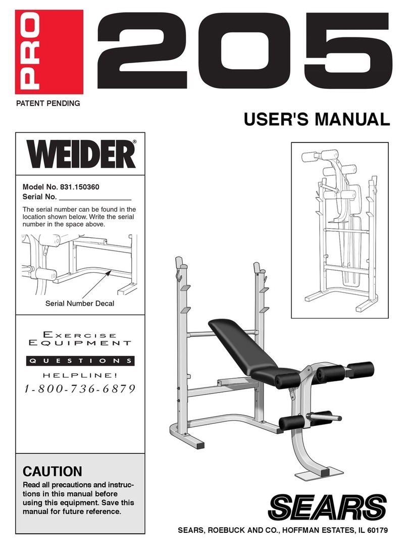 Weider Pro 205 User manual