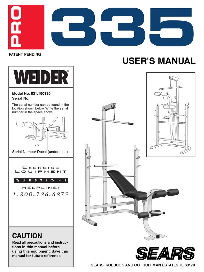 Weider 831.150380 User manual Weider 831.150380 User manual