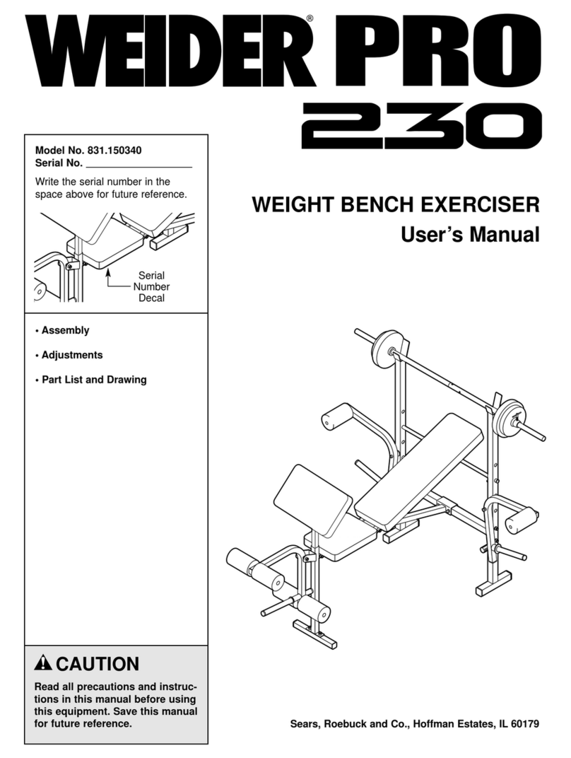 Weider 831.150340 User manual