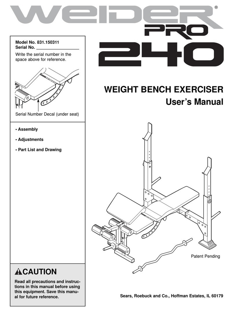 Weider 831.150311 User manual