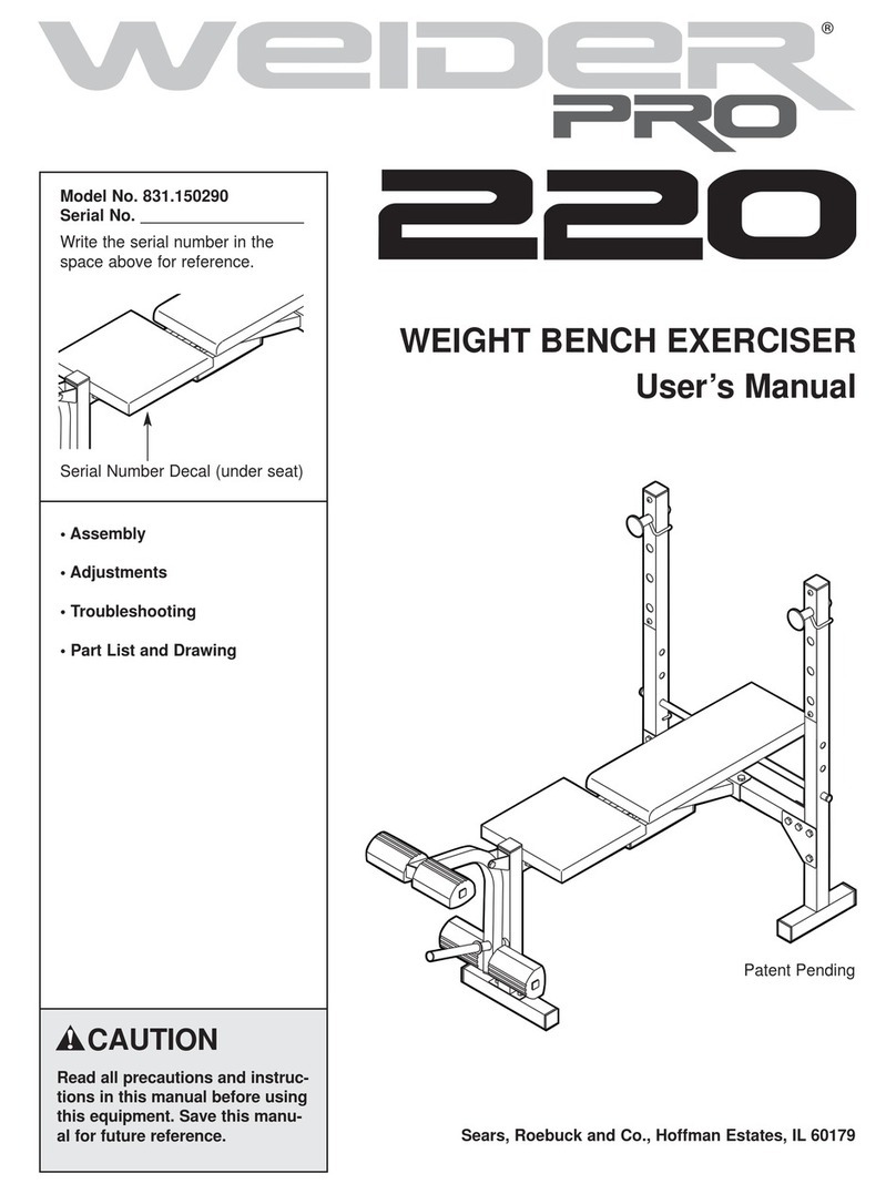 Weider 831.150290 User manual Weider 831.150290 User manual