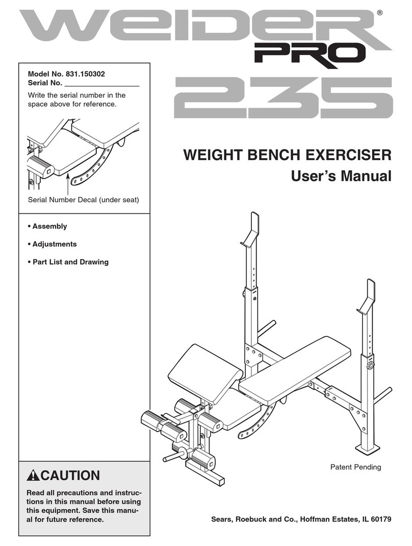 Weider 831.150302 User manual
