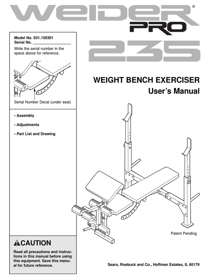 Weider 831.150301 User manual