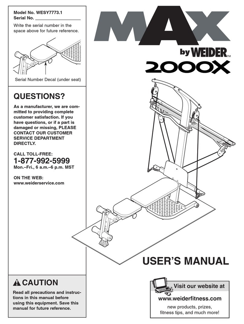 Weider 2000X WESY7773.1 User manual